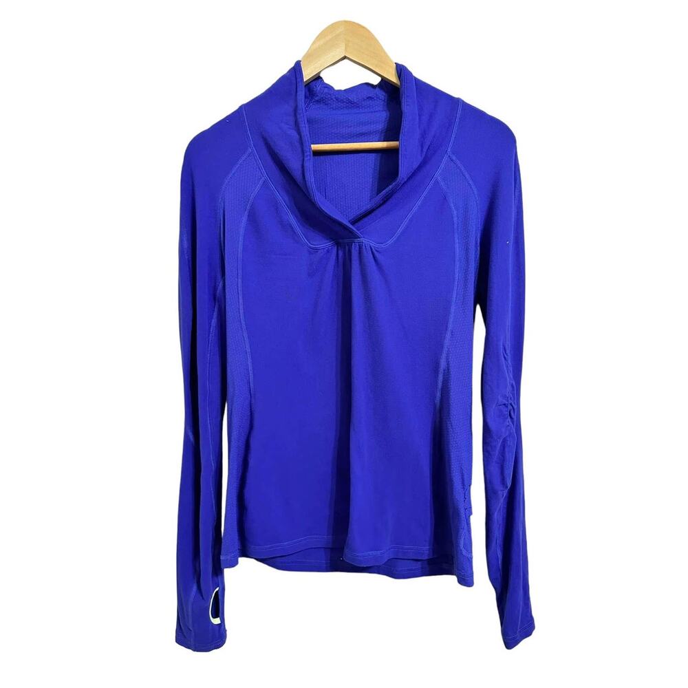 Lululemon Run Trail Tech Long Sleeves Pullover‎ Thumb Holes Shawl Collar Size 2